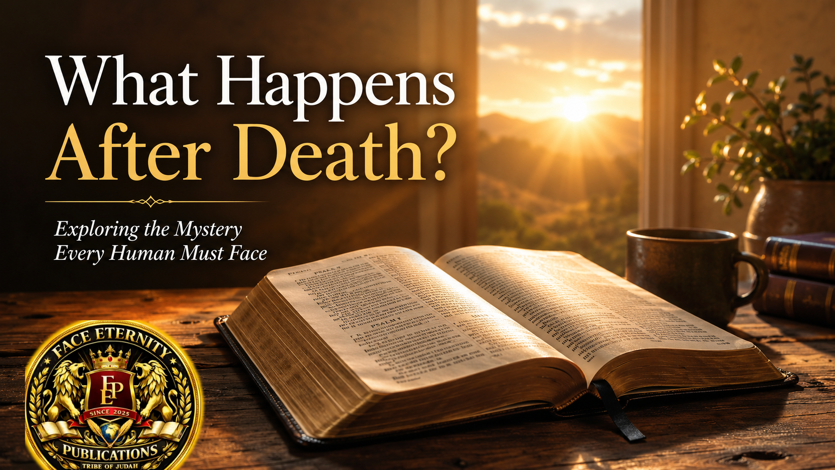 Open Bible with warm golden light